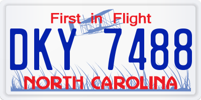 NC license plate DKY7488
