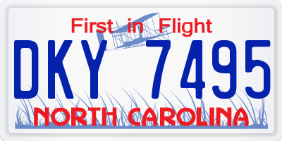 NC license plate DKY7495