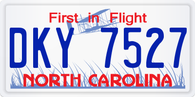 NC license plate DKY7527