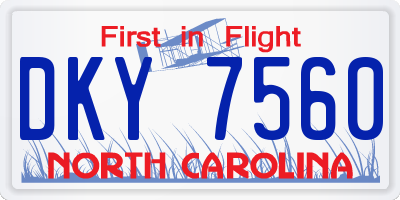 NC license plate DKY7560