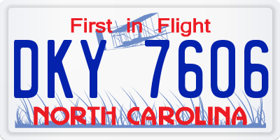 NC license plate DKY7606