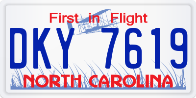 NC license plate DKY7619