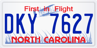 NC license plate DKY7627