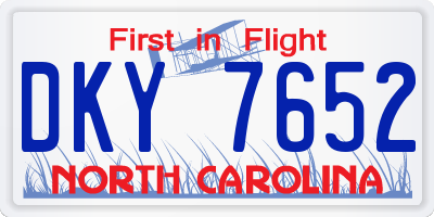 NC license plate DKY7652