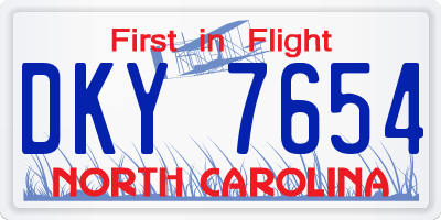 NC license plate DKY7654