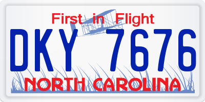 NC license plate DKY7676
