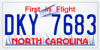 NC license plate DKY7683