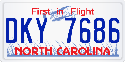 NC license plate DKY7686