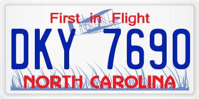 NC license plate DKY7690