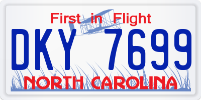NC license plate DKY7699
