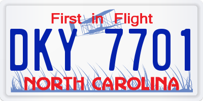 NC license plate DKY7701