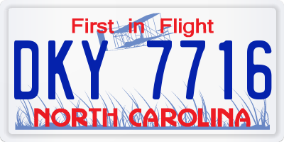 NC license plate DKY7716