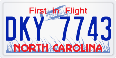 NC license plate DKY7743