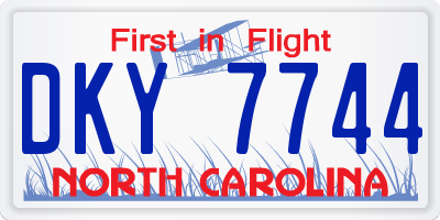 NC license plate DKY7744