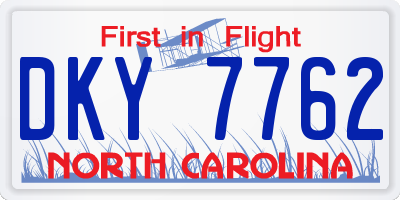 NC license plate DKY7762