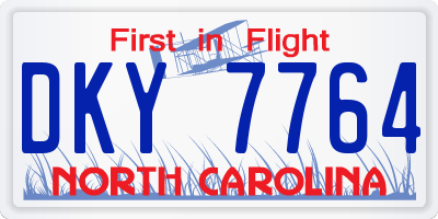 NC license plate DKY7764