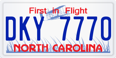 NC license plate DKY7770