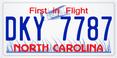 NC license plate DKY7787