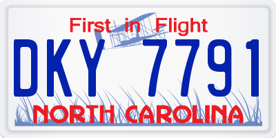 NC license plate DKY7791