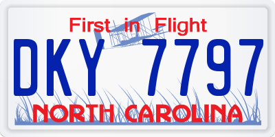 NC license plate DKY7797