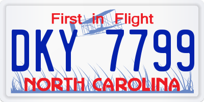 NC license plate DKY7799