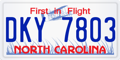 NC license plate DKY7803