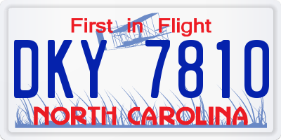NC license plate DKY7810