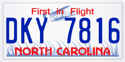 NC license plate DKY7816