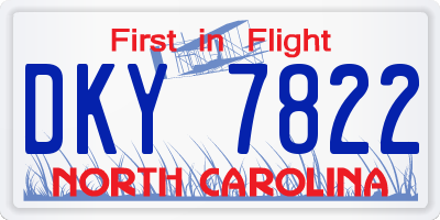 NC license plate DKY7822