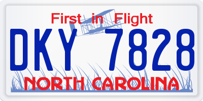 NC license plate DKY7828