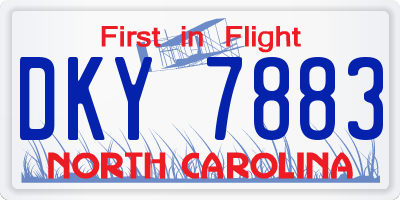 NC license plate DKY7883
