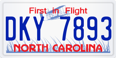 NC license plate DKY7893