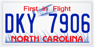 NC license plate DKY7906