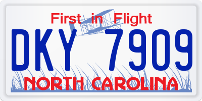 NC license plate DKY7909