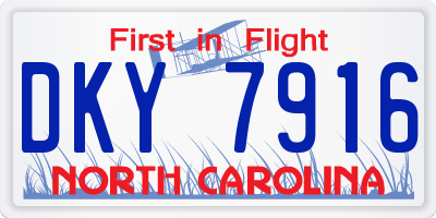 NC license plate DKY7916