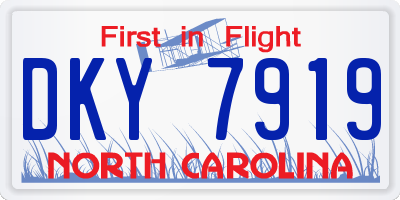 NC license plate DKY7919
