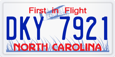 NC license plate DKY7921