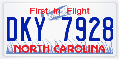 NC license plate DKY7928