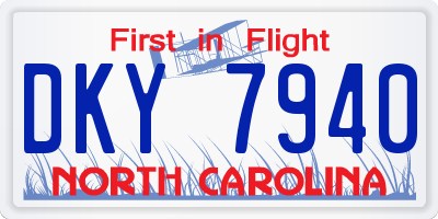 NC license plate DKY7940