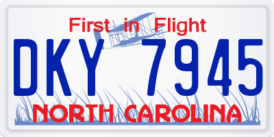 NC license plate DKY7945