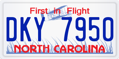 NC license plate DKY7950
