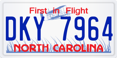 NC license plate DKY7964