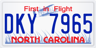 NC license plate DKY7965