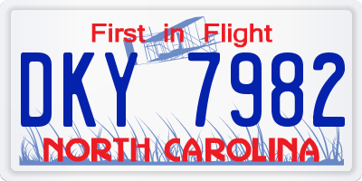 NC license plate DKY7982