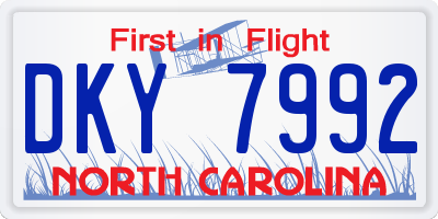 NC license plate DKY7992