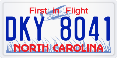 NC license plate DKY8041