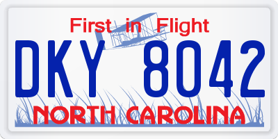 NC license plate DKY8042