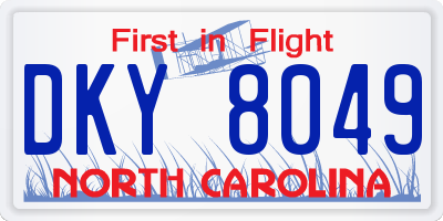 NC license plate DKY8049