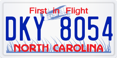 NC license plate DKY8054