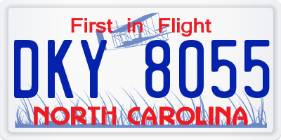 NC license plate DKY8055